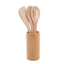 Kit 3 Utensílios e Suporte de Bambu p/ Cozinha - Lyor Kit 3 Utensílios e Suporte de Bambu p/ Cozinha - Lyor