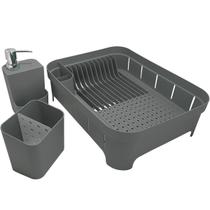Kit 3 Utensílios Escorredor De Louça Talher Porta Detergente Kit 3 Utensílios Escorredor De Louça Talher Porta Detergente