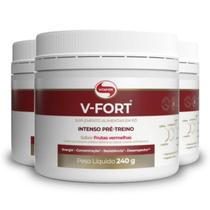 Kit 3 V Fort Pré Treino Vitafor 240G Frutas Vermelhas