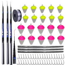 Kit 3 Vara de Pesca Telescópica Lisa Gomo Curto Fibra de Vidro com Capa Protetora Retrátil Caniço Com Anzol Chumbada Filete Boia Lambari Linha 0,20mm Kit 3 Vara de Pesca Telescópica Lisa Gomo Curto Fibra de Vidro com Capa Protetora Retrátil Caniço Com Anzol Chumbada Filete Boia Lambari Linha 0,20mm