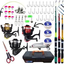 Kit 3 Varas De Pesca Com Molinete Ultra Light Completo Kit 3 Varas De Pesca Com Molinete Ultra Light Completo