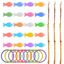 Kit 3 Varas Pesca Festa Junina Com 20 Peixinhos e 10 Argolas Pescaria