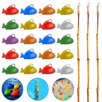 Kit 3 Varas Pesca Festa Junina Com 20 Peixinhos Pescaria Caipira Arraiá