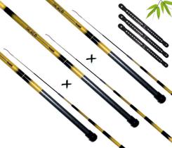 Kit 3 Varas Telescópicas Marine Sports Bamboo (3,30m)