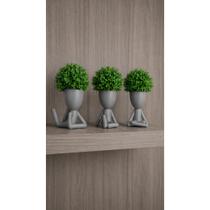 Kit 3 Vasinhos Decorativos com Planta Artificial Charme e Elegância para Sua Casa