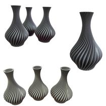 Kit 3 Vasinhos Jarros Espirais Decoração Enfeite12cm