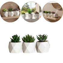 Kit 3 Vaso de Suculentas Artificiais Plantas de Decoração