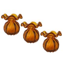 Kit 3 Vaso de Vidro Murano Flor Plantas Arranjos Âmbar Trouxinha 10x11cm Lemis Kit 3 Vaso de Vidro Murano Flor Plantas Arranjos Âmbar Trouxinha 10x11cm Lemis