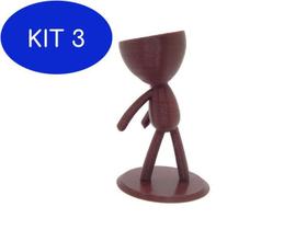 Kit 3 Vaso Decorativo Bob Dançarino Iv Bordô Bugingaria