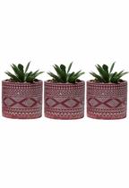 Kit 3 Vaso em Cimento Suculenta Planta Artificial Cor Pink Kit 3 Vaso em Cimento Suculenta Planta Artificial Cor Pink