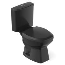 Kit 3 Vaso Sanitários com Caixa Acoplada e Assento Soft Close Thema Incepa Preto/Brilhante Kit 3 Vaso Sanitários com Caixa Acoplada e Assento Soft Close Thema Incepa Preto/Brilhante