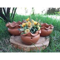 Kit 3 Vasos Barro Cerâmica Orquídea Jardim Flores Com Furos Kit 3 Vasos Barro Cerâmica Orquídea Jardim Flores Com Furos