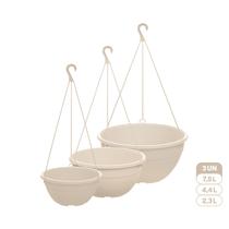 Kit 3 Vasos Cuia Suspensos 2,3L 4,4L 7,5L Fosco Gancho Plástico para Pendurar Plantas Jardim Varanda Kit 3 Vasos Cuia Suspensos 2,3L 4,4L 7,5L Fosco Gancho Plástico para Pendurar Plantas Jardim Varanda