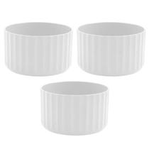 Kit 3 Vasos de Flor Mini Decorativo Cacto Planta Jardim Groove Ou Branco Fechado