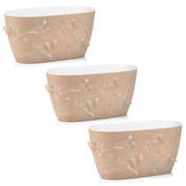 Kit 3 Vasos de Flor Plantas Cachepot 3D Floreira de Mesa Plástico 4,1L cada Borboletas Plasvale