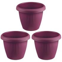 Kit 3 Vasos de Flor Plástico Pequeno s/Prato 1,4 Litros Moderno Decorativo Kit 3 Vasos de Flor Plástico Pequeno s/Prato 1,4 Litros Moderno Decorativo