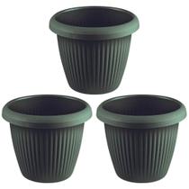 Kit 3 Vasos de Flor Plástico Pequeno s/Prato 1,4 Litros Moderno Decorativo Kit 3 Vasos de Flor Plástico Pequeno s/Prato 1,4 Litros Moderno Decorativo