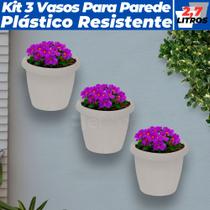 Kit 3 Vasos De Parede Plástico Meia Lua Horta Vertical Cuia 2,7L
