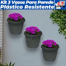 Kit 3 Vasos De Parede Plástico Meia Lua Horta Vertical Cuia 2,7L Kit 3 Vasos De Parede Plástico Meia Lua Horta Vertical Cuia 2,7L