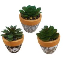 Kit 3 vasos decor cimento c/ planta Kit 3 vasos decor cimento c/ planta