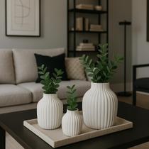 Kit 3 Vasos Decorativos Lume Para Sala, Quarto, Escritório Vaso Pequeno para Plantas Artificiais Kit 3 Vasos Decorativos Lume Para Sala, Quarto, Escritório Vaso Pequeno para Plantas Artificiais