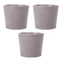 Kit 3 Vasos Decorativos Reto Badi Pedra 42 Terrano