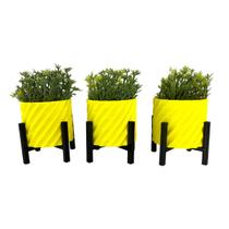 Kit 3 Vasos Flor Cachepo Delicado Decoração Nicho Sala Rack