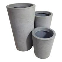 Kit 3 Vasos Grandes De Polietileno Decorativo Para Plantas E Flores Kit 3 Vasos Grandes De Polietileno Decorativo Para Plantas E Flores