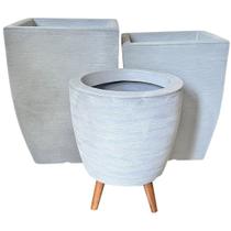 Kit 3 Vasos Grandes Para Planta e Decoração Interna Externa Kit 3 Vasos Grandes Para Planta e Decoração Interna Externa
