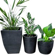 Kit 3 Vasos Médios Para Planta e Decoração Interna Externa