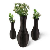 Kit 3 Vasos Para Decoração Casa Flores Artificiais Enfeite Para Casa Presente