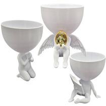 Kit 3 Vasos Plantas Anjo da Guarda Capelinha Oração