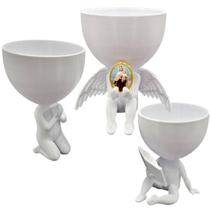 Kit 3 Vasos Plantas Nossa Senhora do Carmo Capelinha Oração