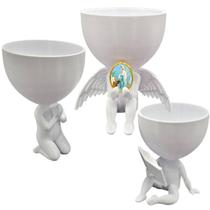 Kit 3 Vasos Plantas Nossa Senhora Lourdes Capelinha Oração