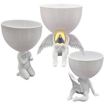 Kit 3 Vasos Plantas Nossa Senhora Nazare Capelinha Oração