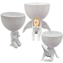 Kit 3 Vasos Plantas Nossa Senhora Salete Capelinha Oração