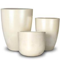 Kit 3 Vasos Polietileno Para Plantas Decorativo Cone Bacia -