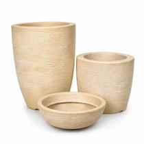 Kit 3 Vasos Polietileno Para Plantas Decorativo Cone Bacia - Kit 3 Vasos Polietileno Para Plantas Decorativo Cone Bacia -
