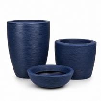 Kit 3 Vasos Polietileno Para Plantas Decorativo Cone Bacia -