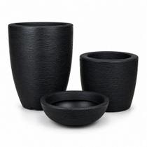Kit 3 Vasos Polietileno Para Plantas Decorativo Cone Bacia - Kit 3 Vasos Polietileno Para Plantas Decorativo Cone Bacia -