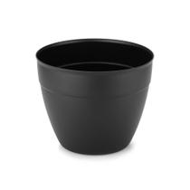 Kit 3 Vasos Redondo 7,5 Litros Grande Preto De Plástico Resistente Para Flores