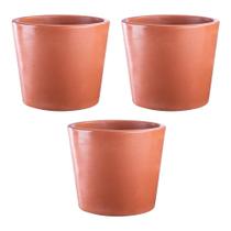 Kit 3 Vasos Reto Badi Terracota 28 Terrano