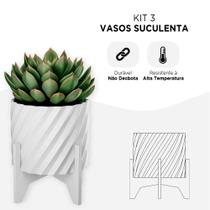 Kit 3 Vasos Suspenso Flor Cachepot Suculenta Decoração Kit 3 Vasos Suspenso Flor Cachepot Suculenta Decoração