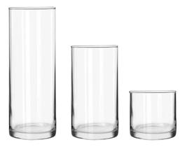 Kit 3 Vasos Tubo Cilindro Vidro Planta Decorativo 8X10,20,30 Kit 3 Vasos Tubo Cilindro Vidro Planta Decorativo 8X10,20,30
