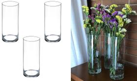 Kit 3 Vasos Vasilha Jarro de Vidro Modelo Copo para Decorar Arranjo Casamentos Festas Versátil Elegante Sofisticado 18cm - CB decor