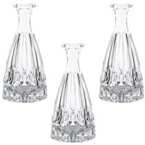 Kit 3 Vasos Vidro Diamante Decorativo P/ Difusor E Arranjos De Flores