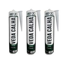 Kit 3 Veda Calhas Alumínio Selante Vedante Rufos Telhas 400g Kit 3 Veda Calhas Alumínio Selante Vedante Rufos Telhas 400g