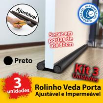 Kit 3 Veda Porta Rolinho Ajustável Protetor Impermeável Vedação Porta Duplo Não Entra Bicho Vento Pó - Alemão Shops