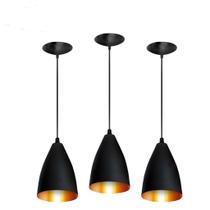 Kit 3 Vegas Pendentes Luminária Preto com Cobre Perfeito
