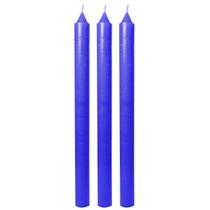 Kit 3 Vela Azul Ogum Prosperidade Sucesso 19c Queima 6 Horas